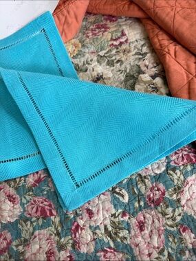 ANICHINI Bright Colorful Linen cocktail Napkins 10x10 FREE SHIPPING